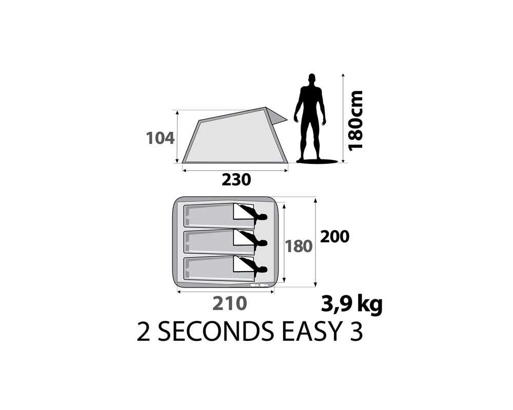 2 seconds easy 3 kamp cadiri   3 kisilik koyu yesil quechua olculer 1