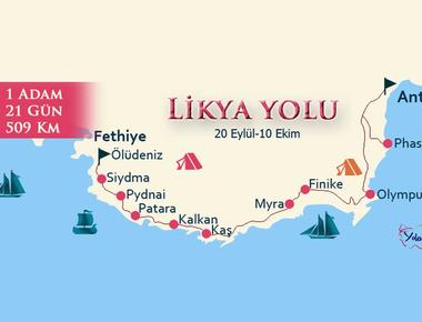 Likya Yolu 11 Günde Yürüdüğüm Parkur