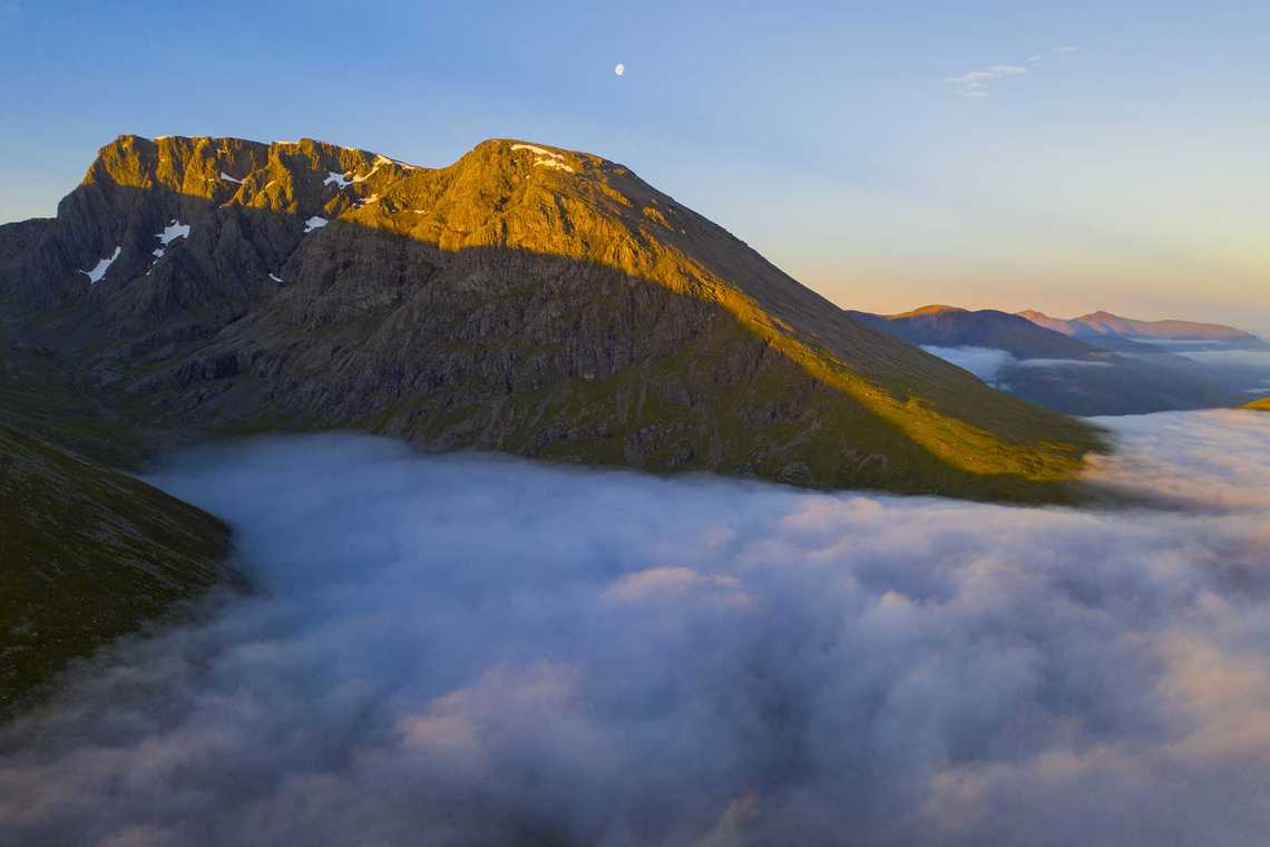ben nevis sunrise with clouds